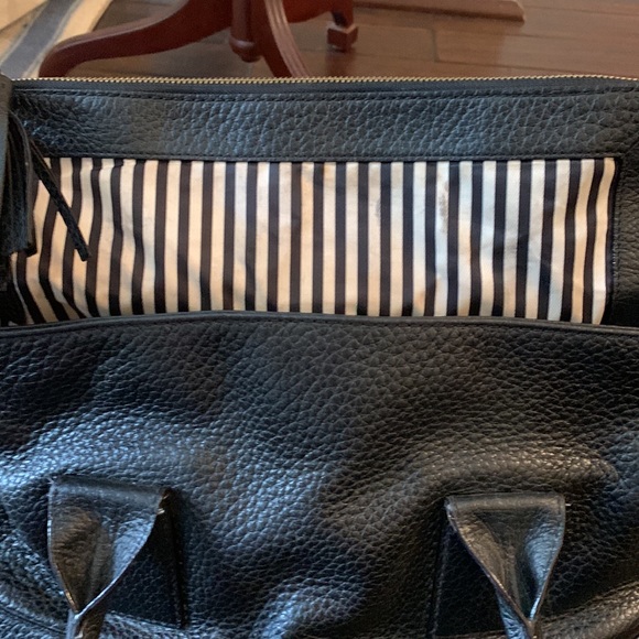 Kate Spade ♠️ Black Pebble Leather Satchel with Shoulder Strap - Picture 6 of 12